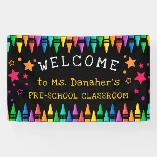 Banderoles Crayons Stars Colorful Welcome Teacher's Classroom