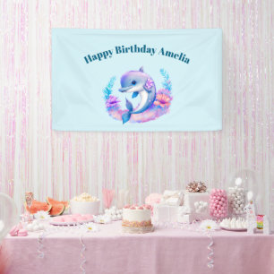 Banderoles Créature Mer Dauphin Cute Anniversaire