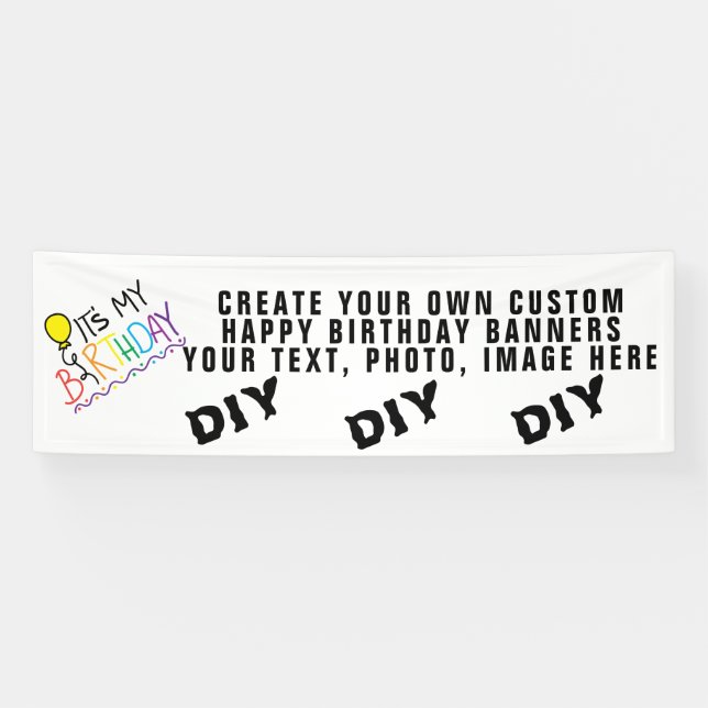 Banderoles Créez votre propre anniversaire personnalisé perso (Horizontal)