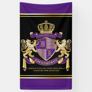 Banderoles Créez votre propre armoiries Emblème d'or violet