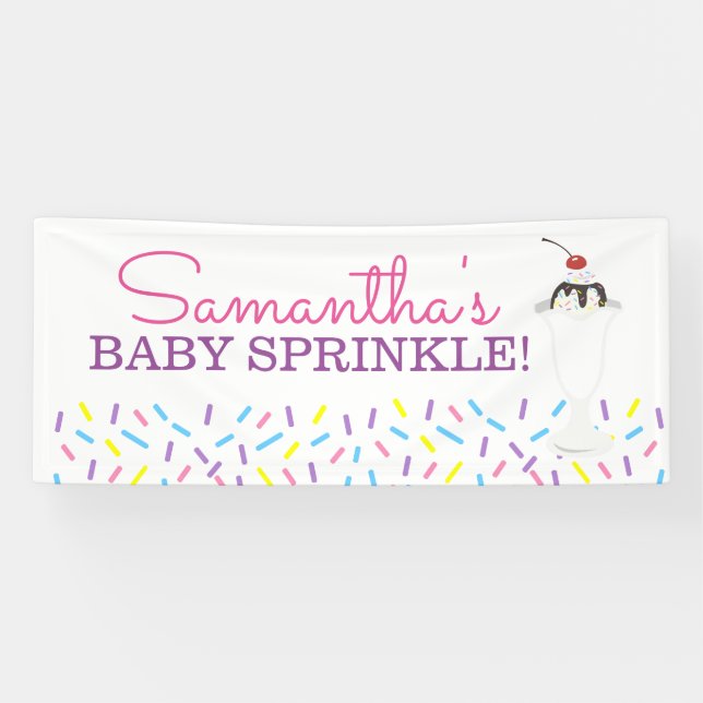 Banderoles Crème glacée Sundae Baby Sprinkel Bandeau personna (Horizontal)