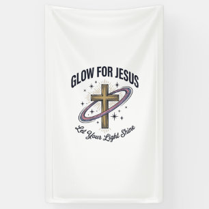 Banderoles Croix chrétienne Glow for Jesus Vintage Vector