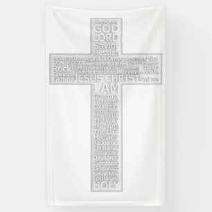 Banderoles Croix chrétienne Noms bibliques de Jésus-Christ