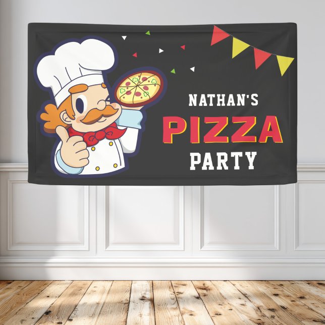 Banderoles Cuisine Chef Pizza Enfants Anniversaire (Créateur téléchargé)