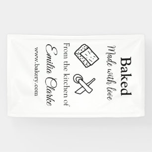 Banderoles Cuit avec amour boulangerie entreprise ajouter nom