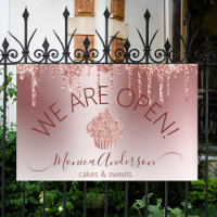 Cupcake Bakery Pastry Chef Glitter Drips Rose Gold