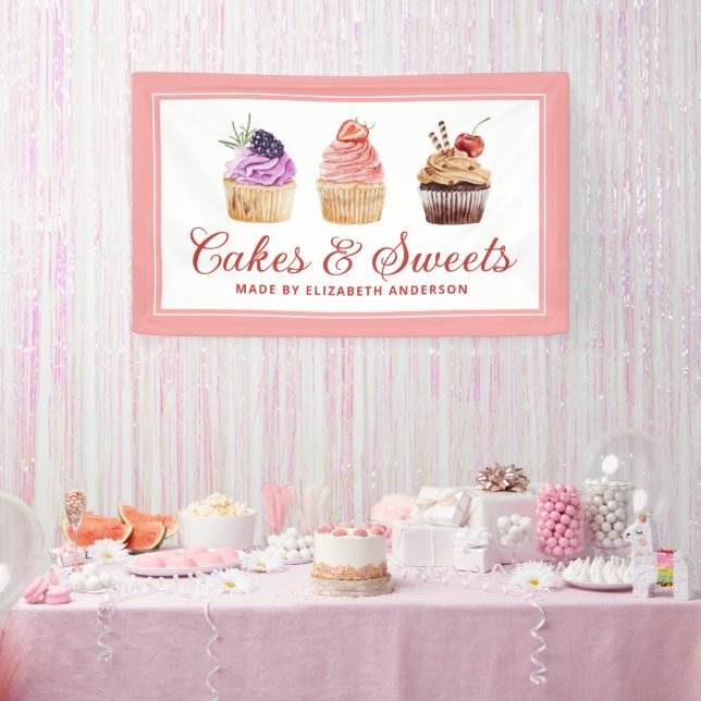 Banderoles Cupcake Boulangerie Pâtisserie Chef de cuisine Ban (Fête)
