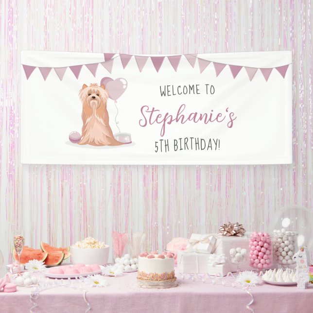 Banderoles Curte Yorkshire Terrier Anniversaire (Fête)