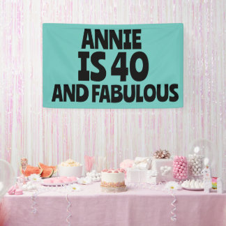 BANDEROLES CUSTOM 40TH BIRTHDAY FABULOUS PARTY BANNER