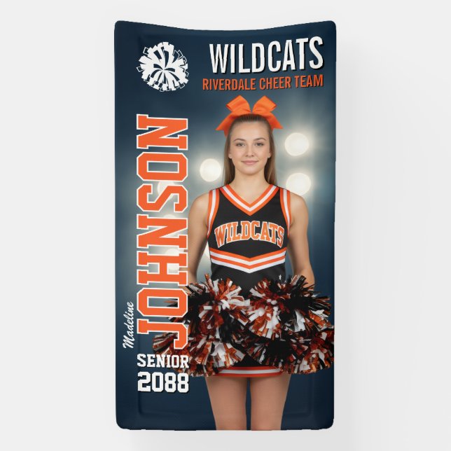 Banderoles Custom Cheerleading Senior Cheer Team Photo (Verticale)