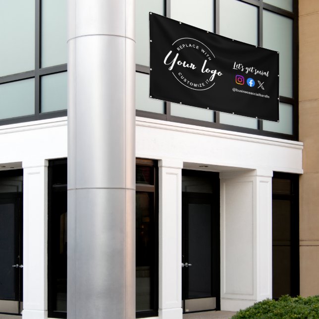 Banderoles Custom Let's Get Social Media website logo bannièr (Bâtiment extérieur)