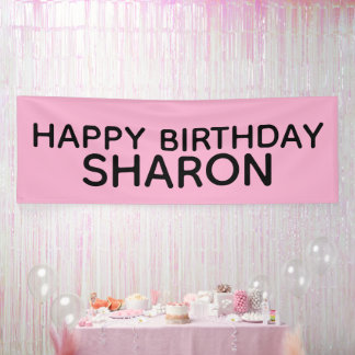 BANDEROLES CUSTOM PINK BIRTHDAY PARTY BANNER