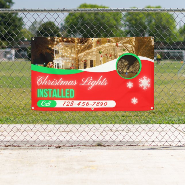 Banderoles Customize Christmas Lights Decorations Installed (En situation)
