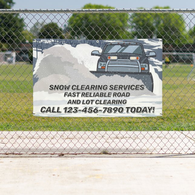 Banderoles Customize Snow Clearing Plow Business (En situation)