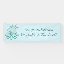 Cute Baby shower Octopus Kawaii Blue Boy