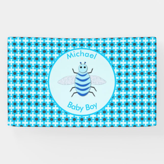 Banderoles Cute Bleu bébé Bee Bee Bee Custom (Horizontal)