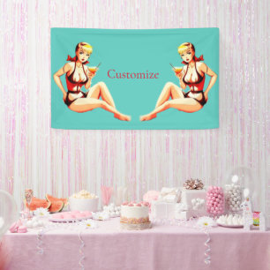 Banderoles Cute Blonde Martini Bikini Girl Thunder_Cove