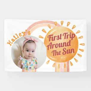 Banderoles Cute Boho Soleil Premier Anniversaire Photo
