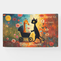 Cute Cat Giraffe Baby Shower