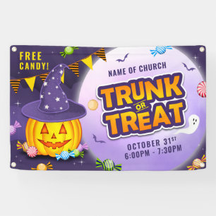 Banderoles Cute Citrouille Halloween bonbon Trunk ou traiter