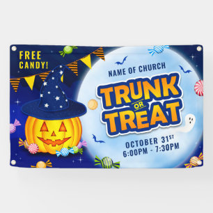 Banderoles Cute Citrouille Halloween bonbon Trunk ou traiter