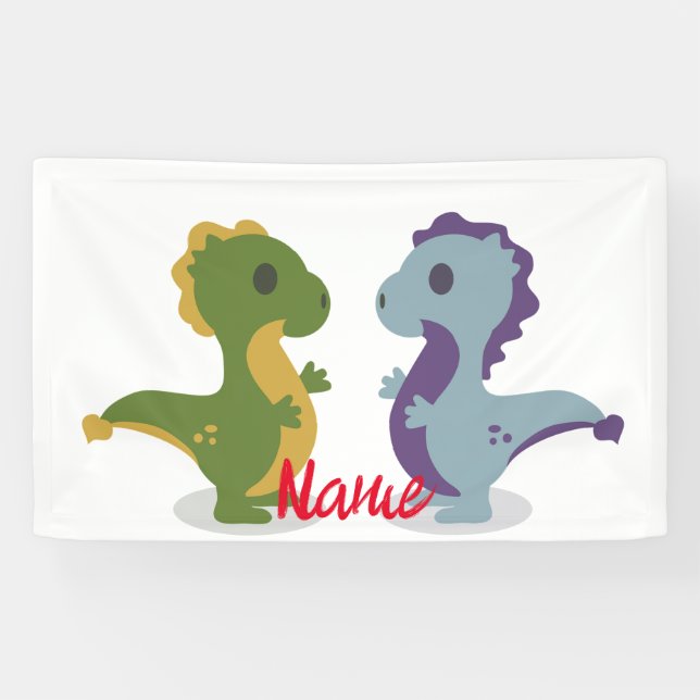 Banderoles Cute Dinosaur Paire Thunder_Cove (Horizontal)