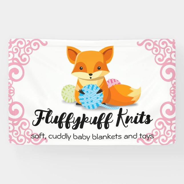 Banderoles Cute fox fil tricot tricot crochet filé main (Horizontal)