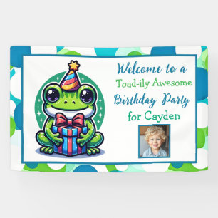 Banderoles Cute Frog Theme Boy's Birthday Party