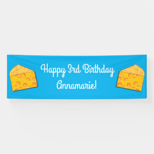 Banderoles Cute Fromage Wedge Enfants 1er anniversaire fête