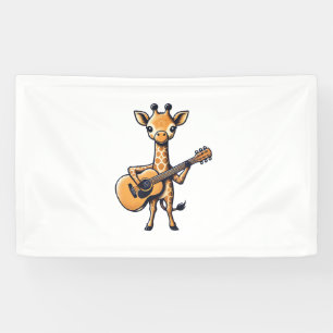 Banderoles Cute Giraffe Jouer Guitare Giraffes Musicien Musi