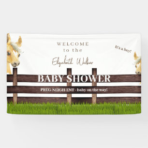 Banderoles Cute Horse Baby shower Blanc Accueil