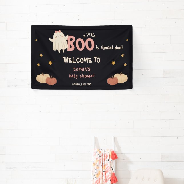 Banderoles Cute Little Boo Girl Halloween Baby shower Bienven (Insitu)