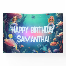 Cute Mermaid Invitation de fête d'anniversaire