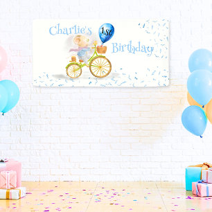 Banderoles Cute Mouse Animal Boy 1er anniversaire fête Bienve
