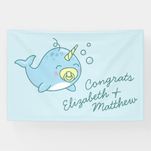 Banderoles Cute Narwhal Baby shower Kawaii