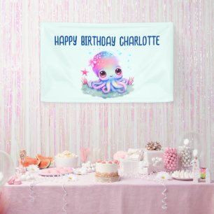 Banderoles Cute Octopus Sea Creatday