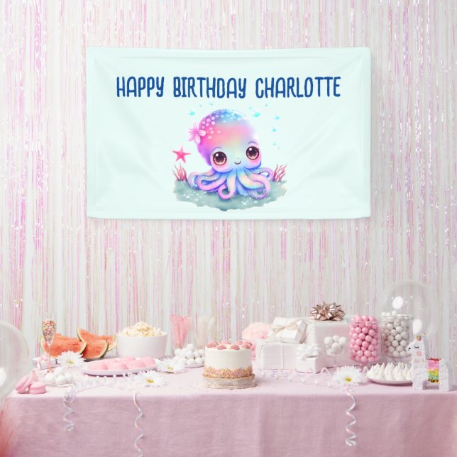 Banderoles Cute Octopus Sea Creatday (Fête)