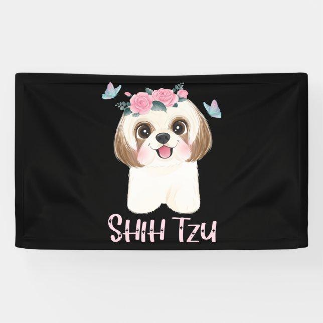 Banderoles Cute Shih Tzu Shitzu Maman (Horizontal)