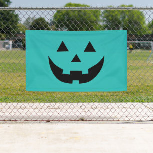 Banderoles Cute turquoise Jack-o'-lantern drôle Halloween