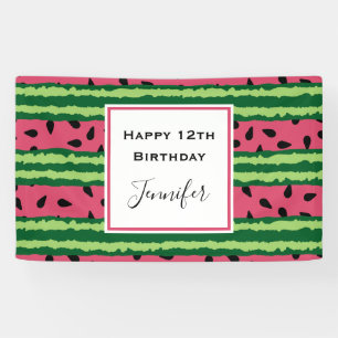 Banderoles Cute Watermelon Motif rose et vert Anniversaire