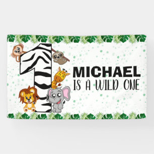 Banderoles Cute Wild One Safari Jungle Animaux 1er Anniversai