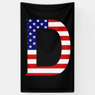 Banderoles D Monogramme superposé sur le drapeau américain (v