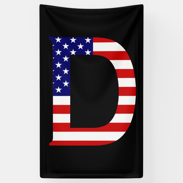Banderoles D Monogramme superposé sur le drapeau américain (v (Vertical)