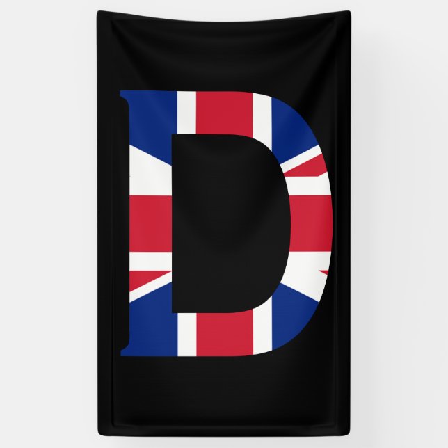 Banderoles D Monogramme superposé sur le drapeau Union Jack ( (Vertical)