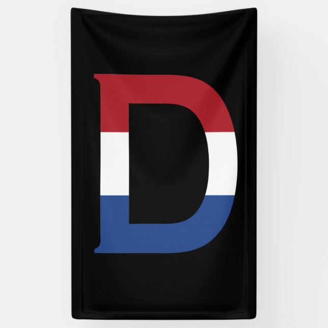 Banderoles D Monogramme superposé sur l'indicateur NLD sur bk (Vertical)