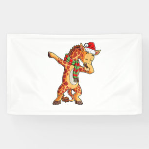 Banderoles Dabbing Giraffe Père Noël T Shirt Christmas Kids B
