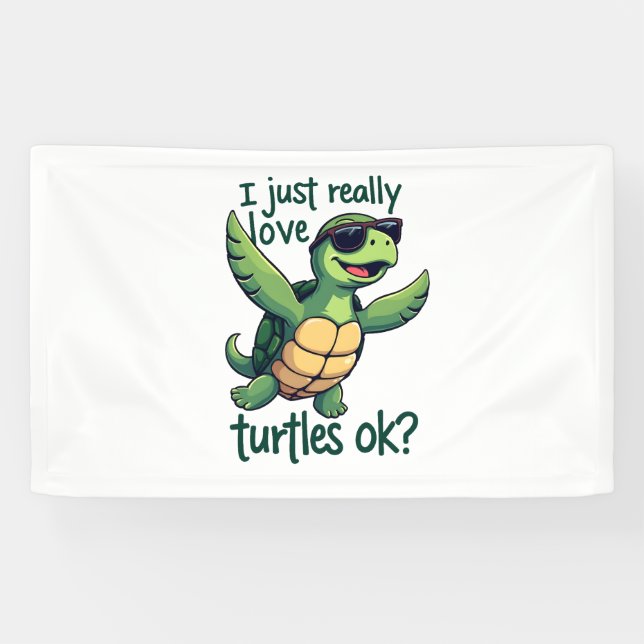 Banderoles Dabbing Sea Turtle J'Aime Vraiment Les Tortues Ok_ (Horizontal)