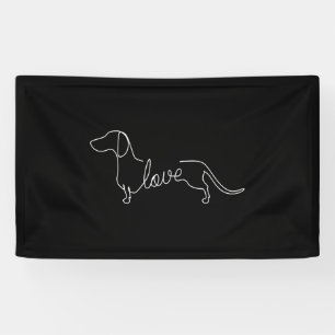Banderoles Dachshund Chiweenie Wiener Dog Log Sketch