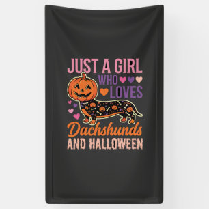 Banderoles Dachshund drôle d'Halloween Citrouille Amateur de 