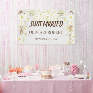 Banderoles Daisy Juste marié mariage fête de mariage bois flo